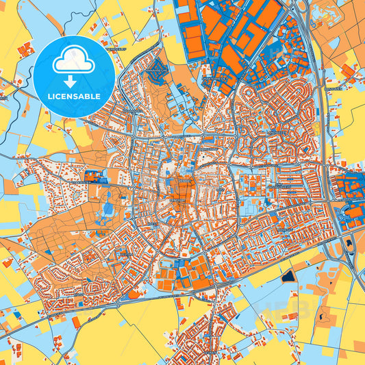 Colorful Venray Street Map with Labels and Buildings