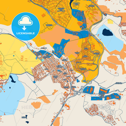 Colorful Vespasiano Street Map with Labels and Buildings
