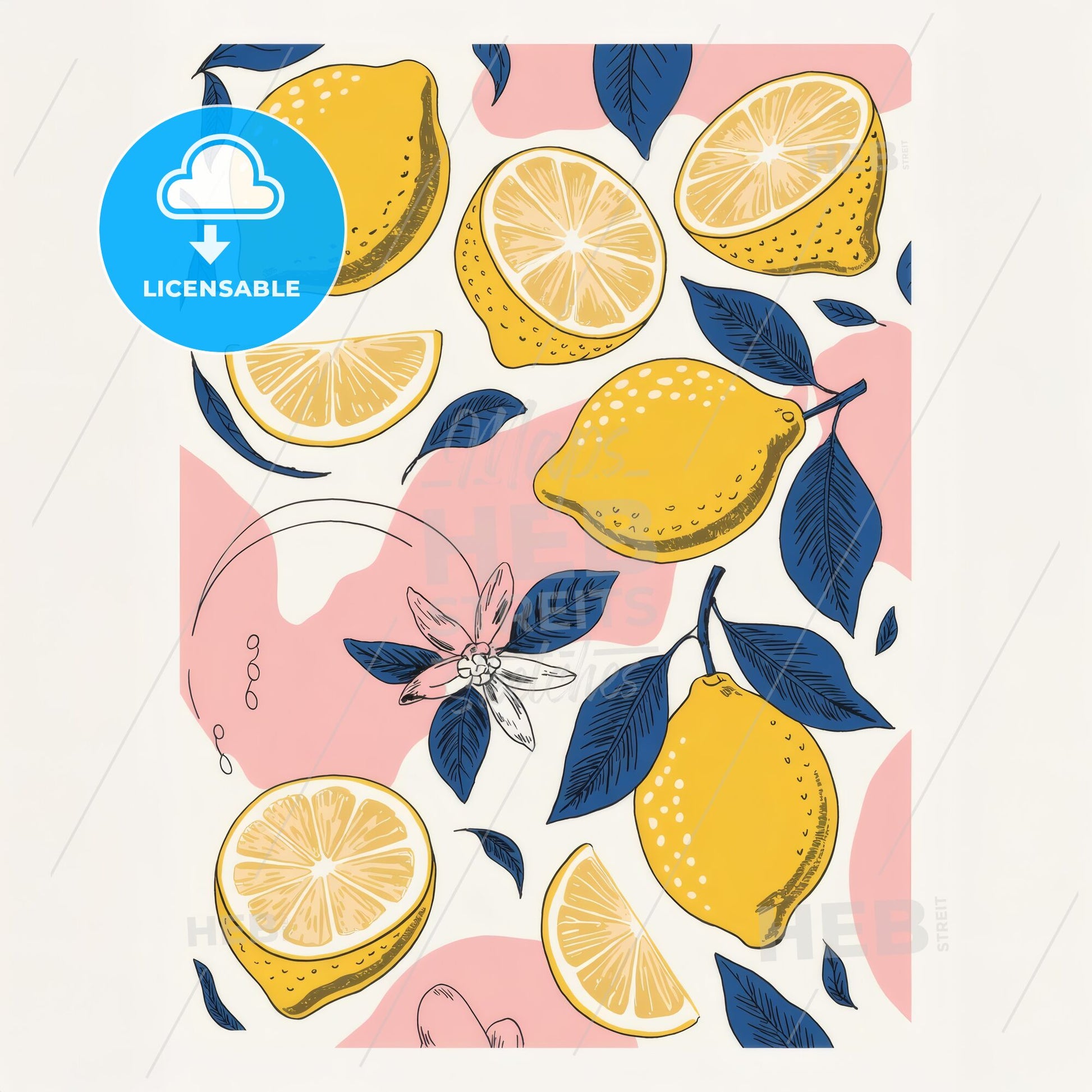 Vibrant Citrus Dream: Stylish Lemon Pattern for Modern Textile & Wallpaper Design