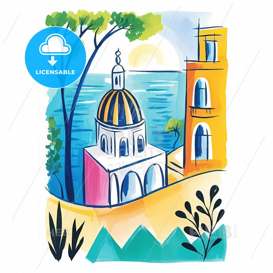 Vibrant Coastal Haven: A Bold Mediterranean Silhouette Escape