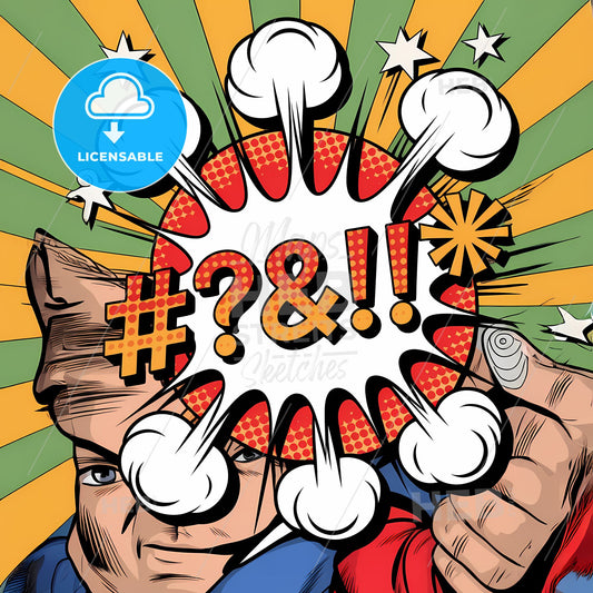 Vibrant Comic Burst: Bold Explosion with Graffiti-Style Expression