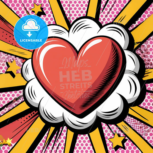 Vibrant Heartburst: A Playful Pop Art Celebration of Love and Joy