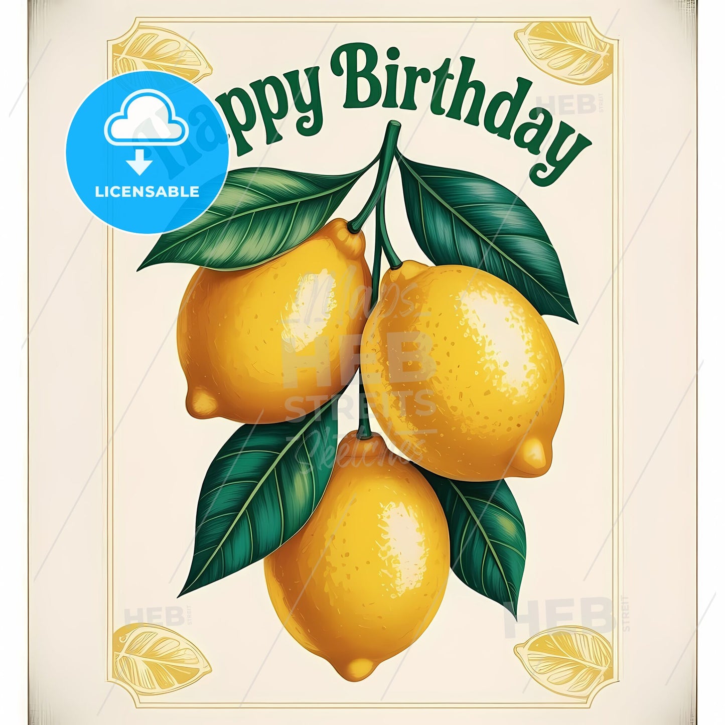 Vibrant Lemons: A Modern Minimalist Delight in Bold Colors