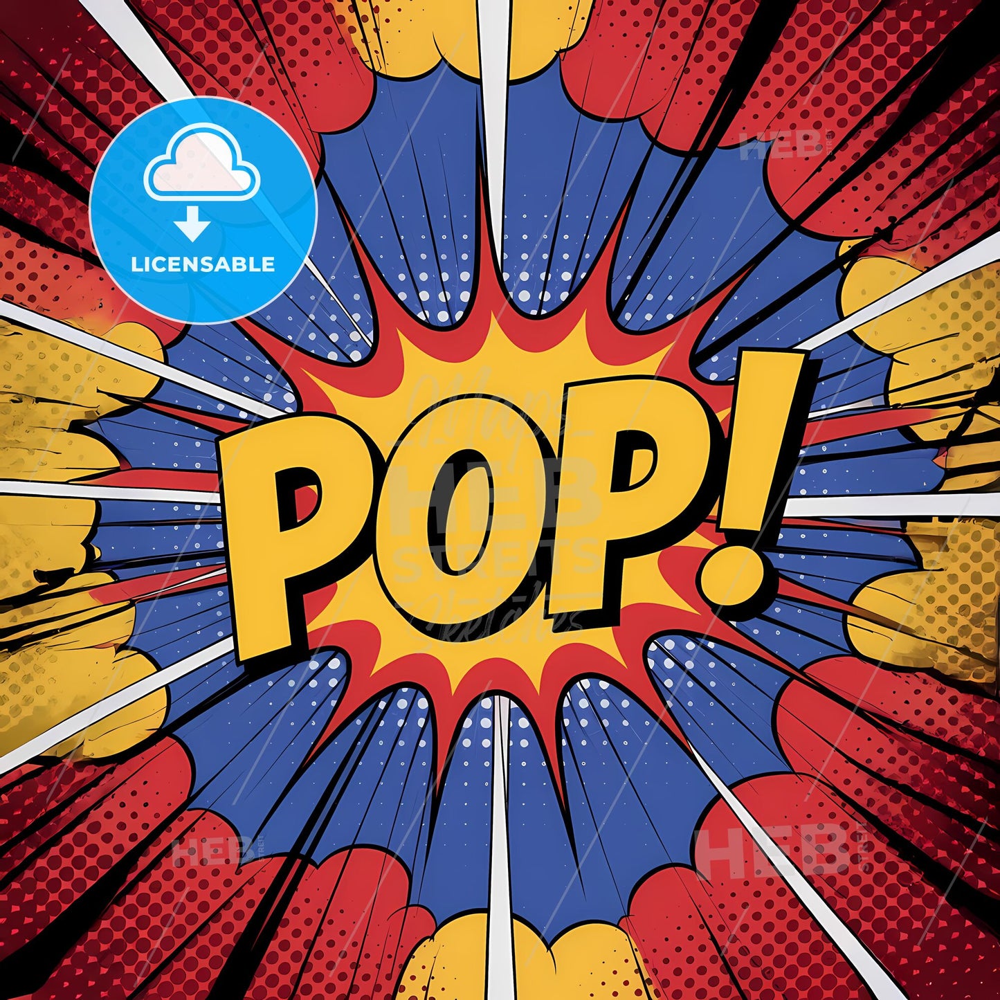 Vibrant Retro Comic Blast: POP! Explosion Graphic