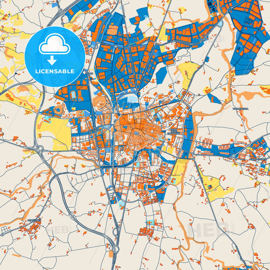 Colorful Vic Street Map with Labels and Buildings