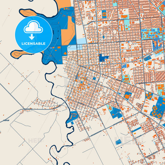 Colorful Victoria Street Map with Labels and Buildings