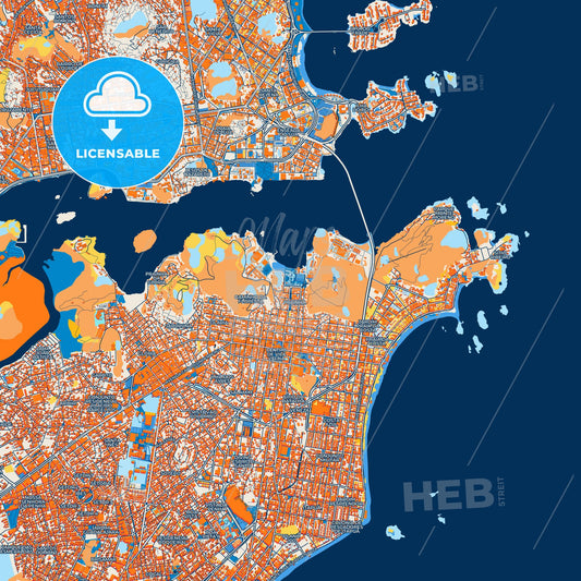 Colorful Vila Velha Street Map with Labels and Buildings