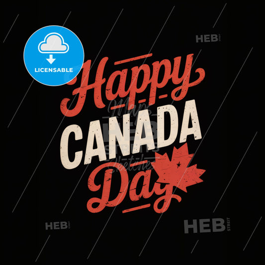 Vintage Canada Day Typography Print with Maple Leaf - Perfect for Celebrations!