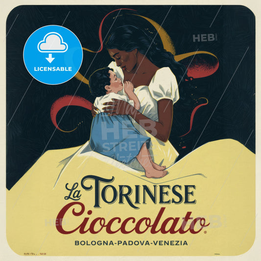 Vintage CIOCCOLATO LA TORINESE Poster: Early 20th Century Artistic Masterpiece