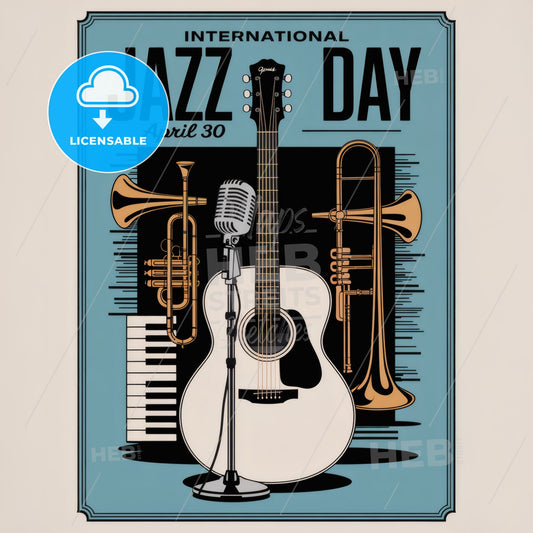 Vintage-Inspired Minimalist Jazz Day Poster: Celebrate International Jazz Day!
