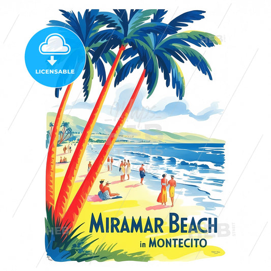 Vintage Montecito Miramar Beach Poster: A Nostalgic Coastal Escape