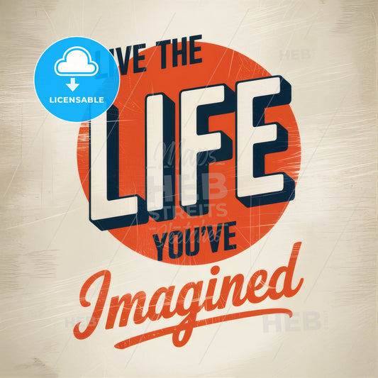 Vintage Motivation: Bold 'LIFE' Poster with Retro Aesthetic & Inspirational Flair