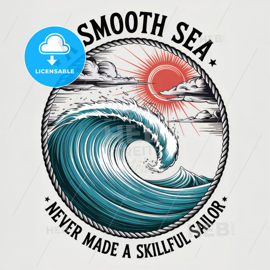 Vintage Nautical Art Print: 'A Smooth Sea Never Made a Skillful Sailor'