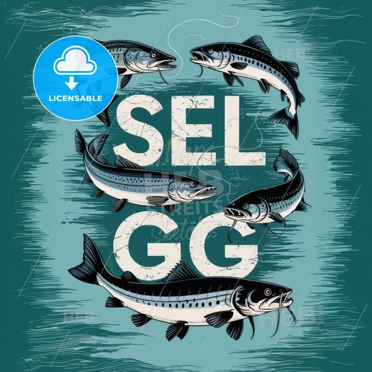 Vintage Nautical Art Print: Woodcut Fish Typography Design – SEL & G