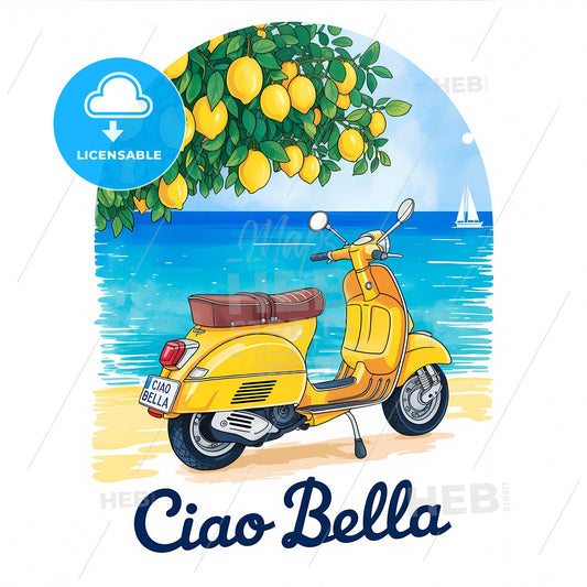 Vintage Vibes: Tropical Vespa Escape by the Turquoise Coastline