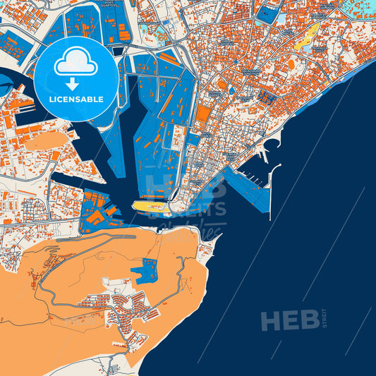 Colorful Visakhapatnam Street Map with Labels and Buildings