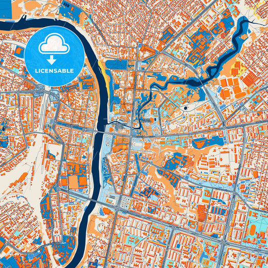 Colorful Vitebsk Street Map with Labels and Buildings