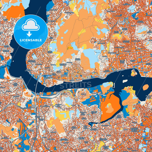 Colorful Vitoria Street Map with Labels and Buildings