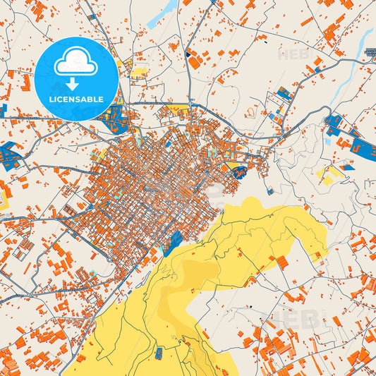 Colorful Vittoria Street Map with Labels and Buildings