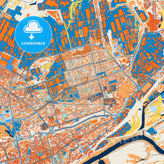 Colorful Vladimir Street Map with Labels and Buildings