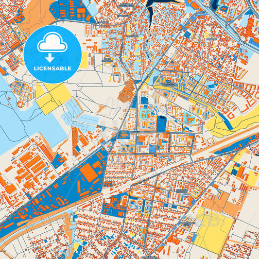 Colorful Vyshneve Street Map with Labels and Buildings