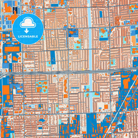 Colorful Warren Street Map with Labels and Buildings