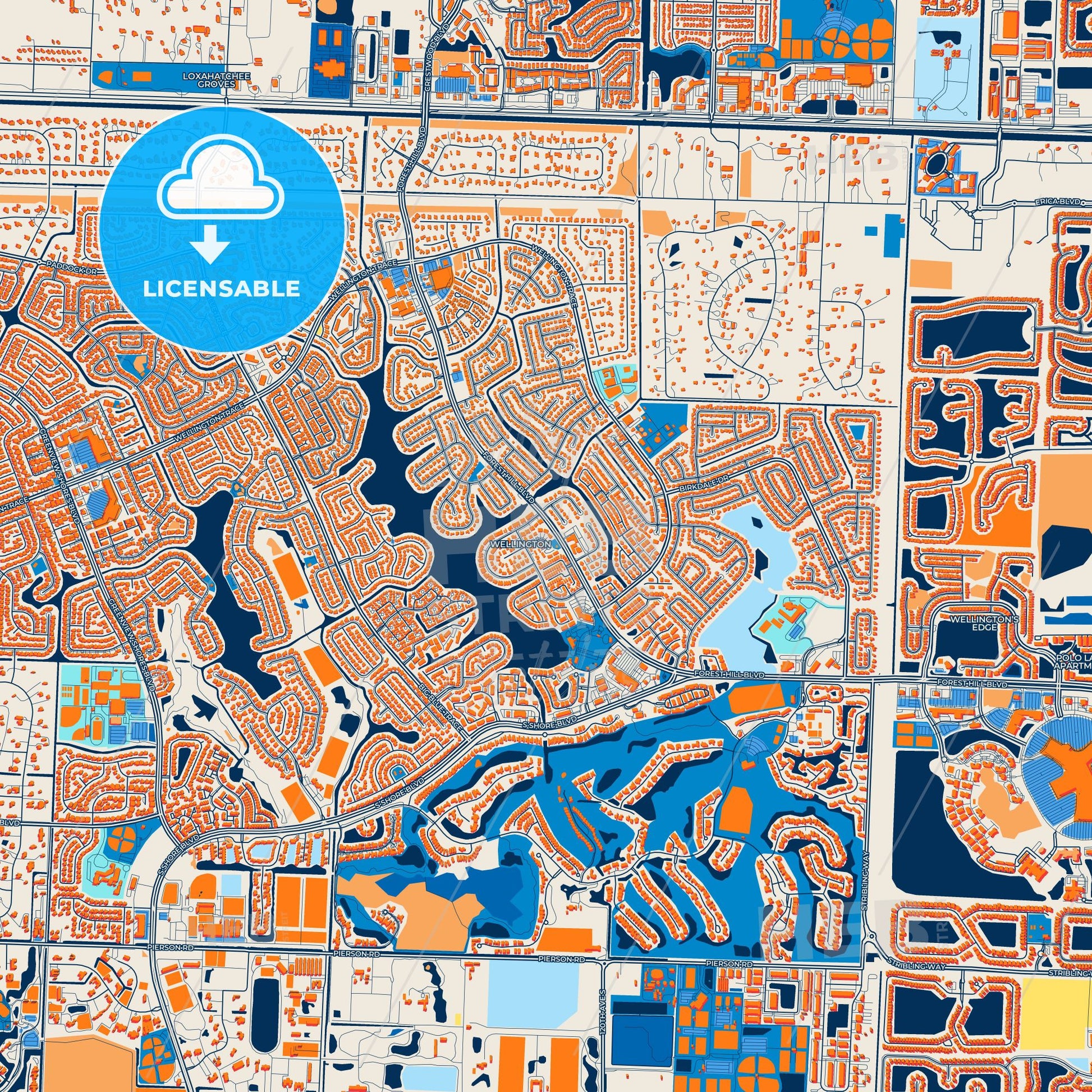 Colorful Wellington Street Map with Labels and Buildings