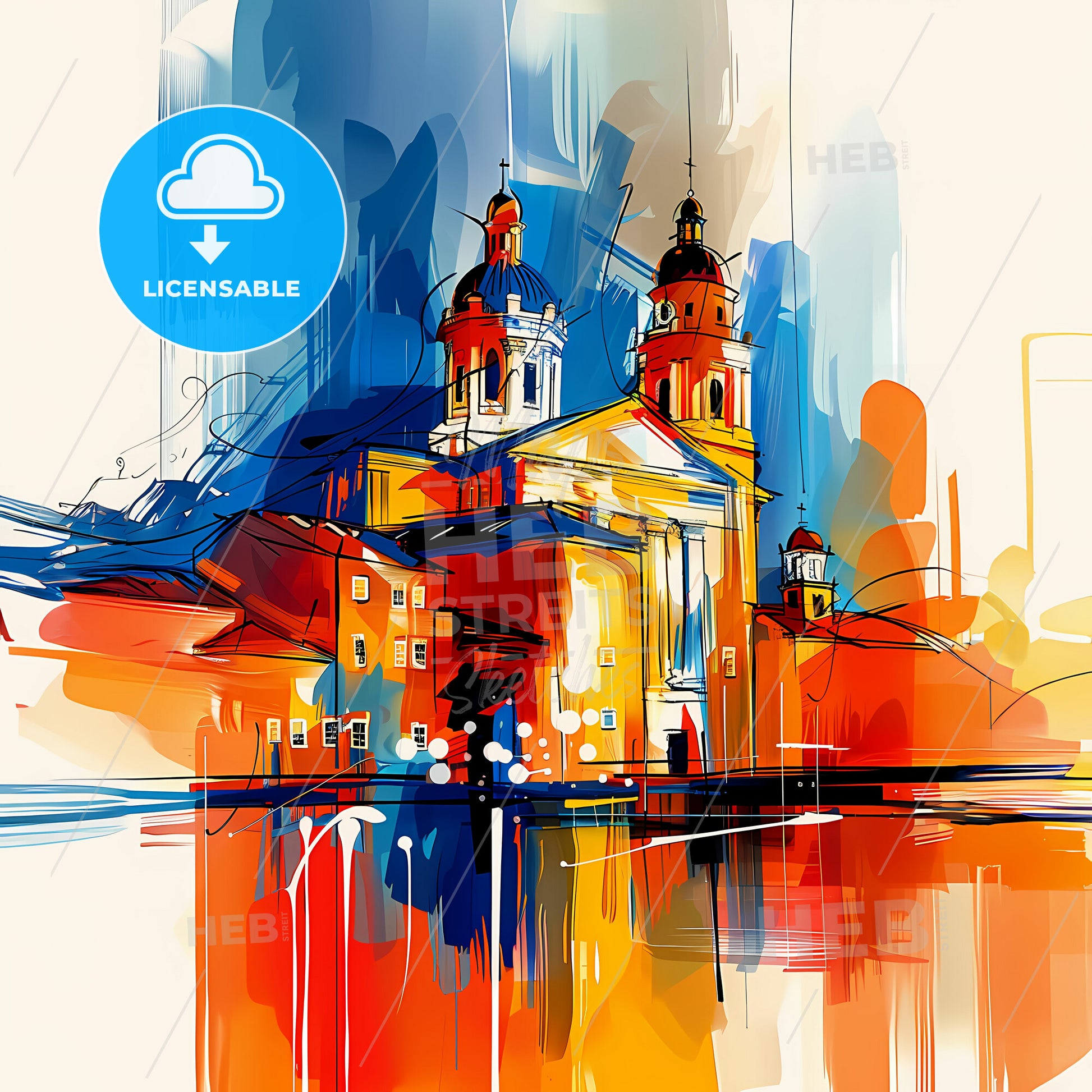 Vibrant West Valley City, Utah - A Painting Of A Building With A Colorful Background