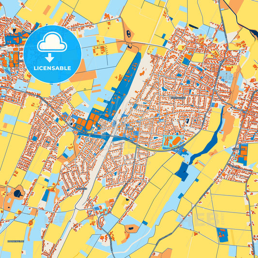 Colorful Weyhe Street Map with Labels and Buildings