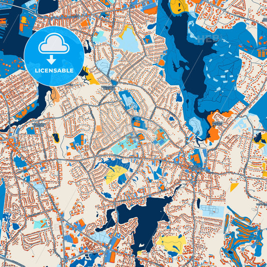 Colorful Weymouth Town Street Map with Labels and Buildings