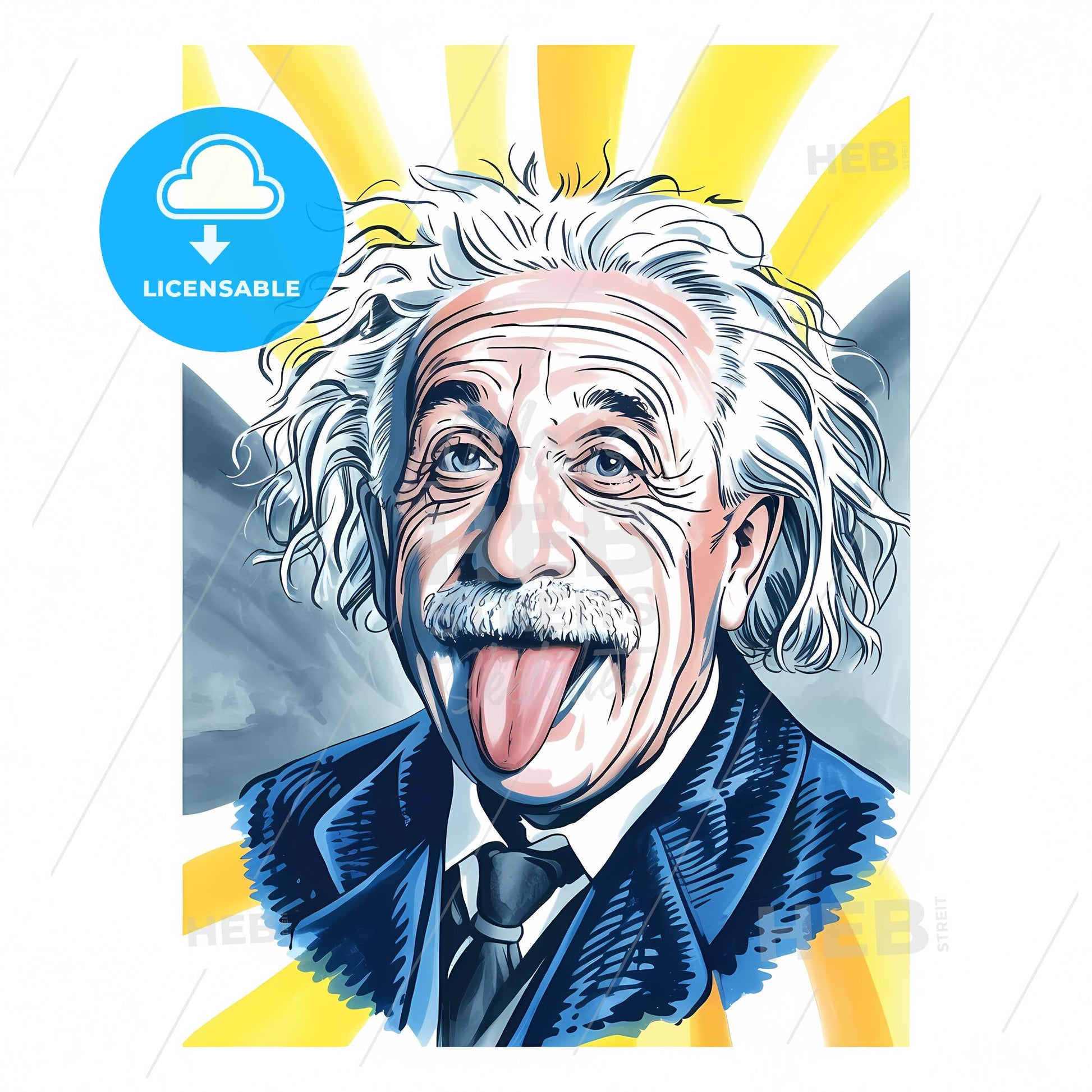 Whimsical Genius: Einstein's Iconic Playful Moment in Monochrome Mastery