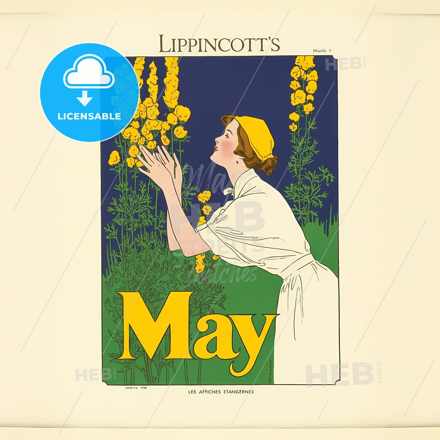 Whimsical May Reverie: Vintage Floral Elegance from LIPPINCOTTS Magazine