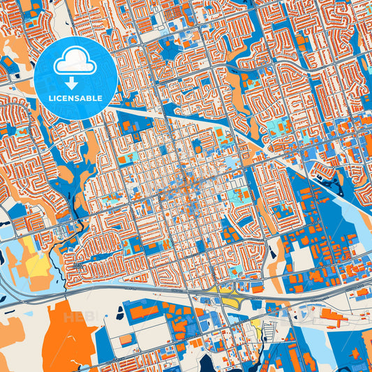 Colorful Whitby Street Map with Labels and Buildings