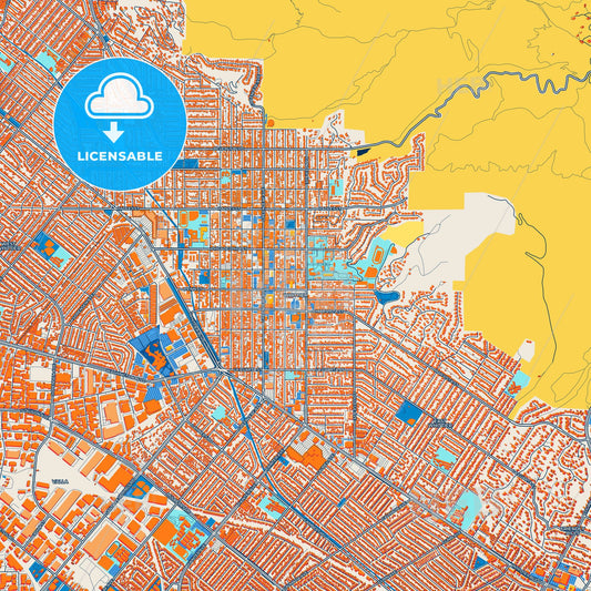 Colorful Whittier Street Map with Labels and Buildings