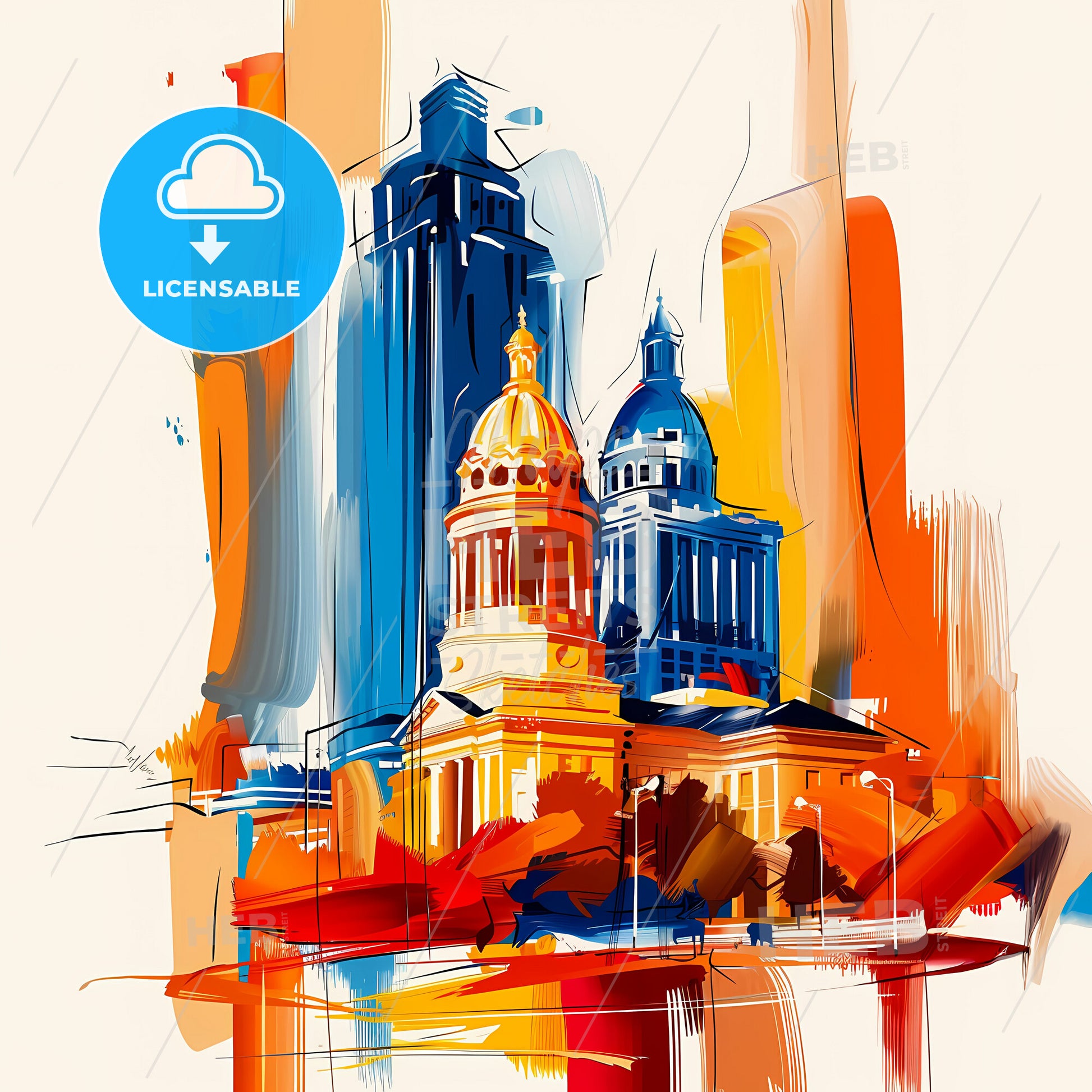 Vibrant Wichita Falls, Texas - A Painting Of A Building