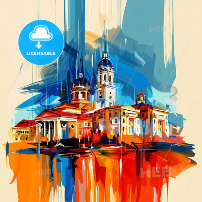 Vibrant Wichita Falls, Texas - A Painting Of A Building