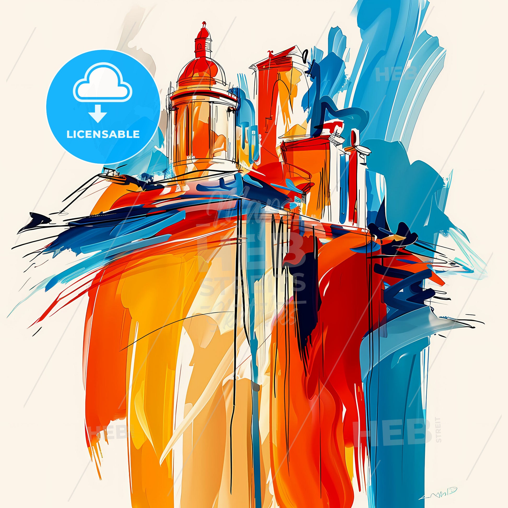 Vibrant Wichita Falls, Texas - A Colorful Painting Of A Building