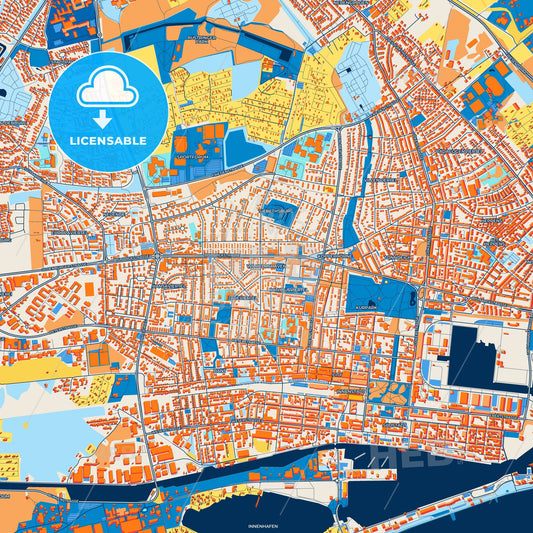 Colorful Wilhelmshaven Street Map with Labels and Buildings