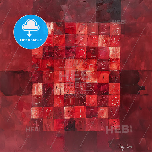 A Red Square With White Letters