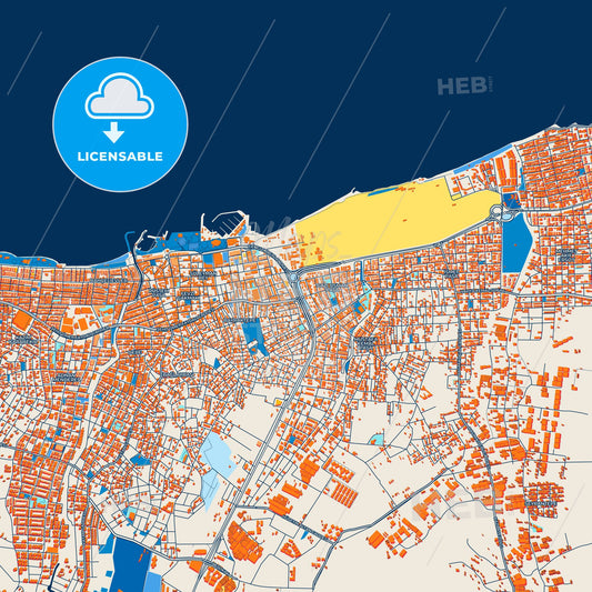 Colorful Yalova Street Map with Labels and Buildings