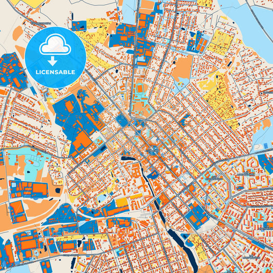 Colorful Yegoryevsk Street Map with Labels and Buildings