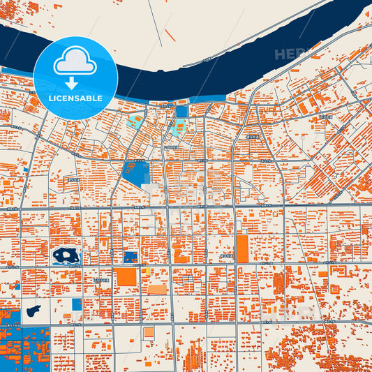 Colorful Yingkou Street Map with Labels and Buildings