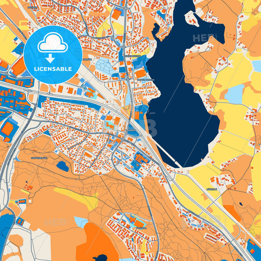 Colorful Ylöjärvi Street Map with Labels and Buildings