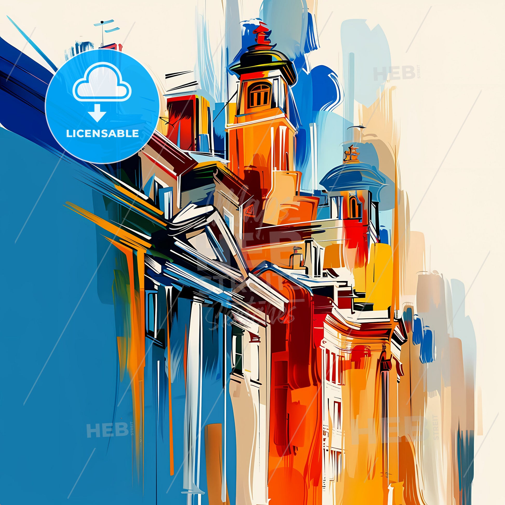 Vibrant Yonkers, New York - A Colorful Painting Of Buildings