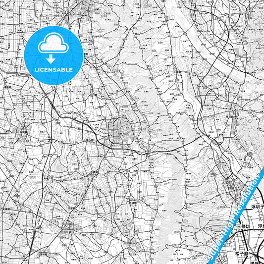 Yuanlin, Taiwan light map with streetnames, citynames and districts