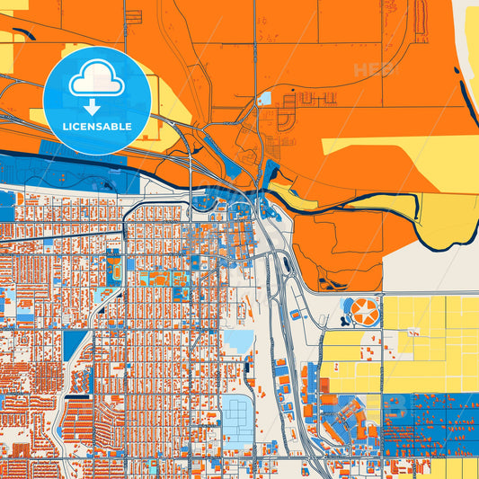 Colorful Yuma Street Map with Labels and Buildings