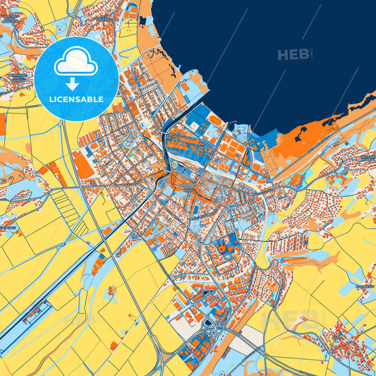 Colorful Yverdon-les-Bains Street Map with Labels and Buildings