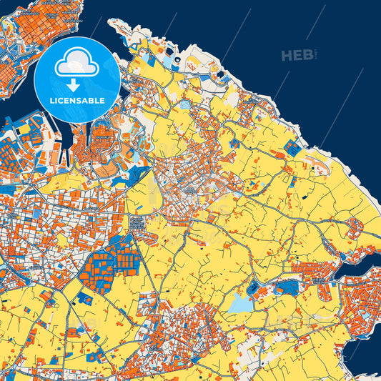 Colorful Żabbar Street Map with Labels and Buildings