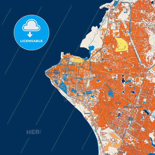 Colorful Zanzibar Street Map with Labels and Buildings