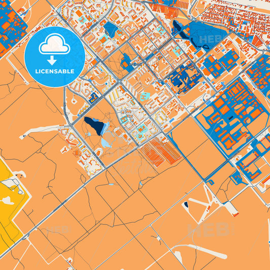 Colorful Zarechny Street Map with Labels and Buildings